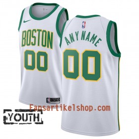 Boston Celtics Trikot Benutzerdefinierte 2018-19 Nike City Edition Weiß Swingman - Kinder
